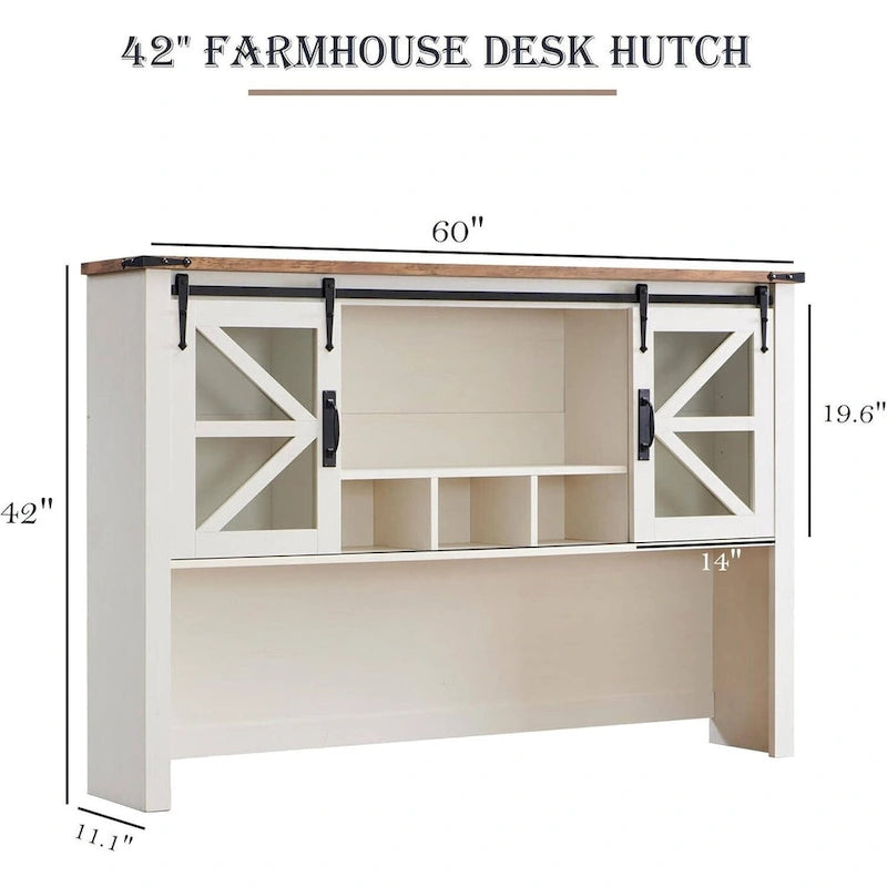 Étagère de bureau style ferme de 42 pouces