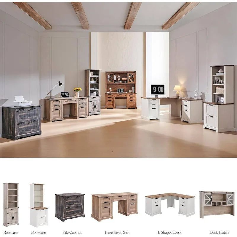 Étagère de bureau style ferme de 42 pouces