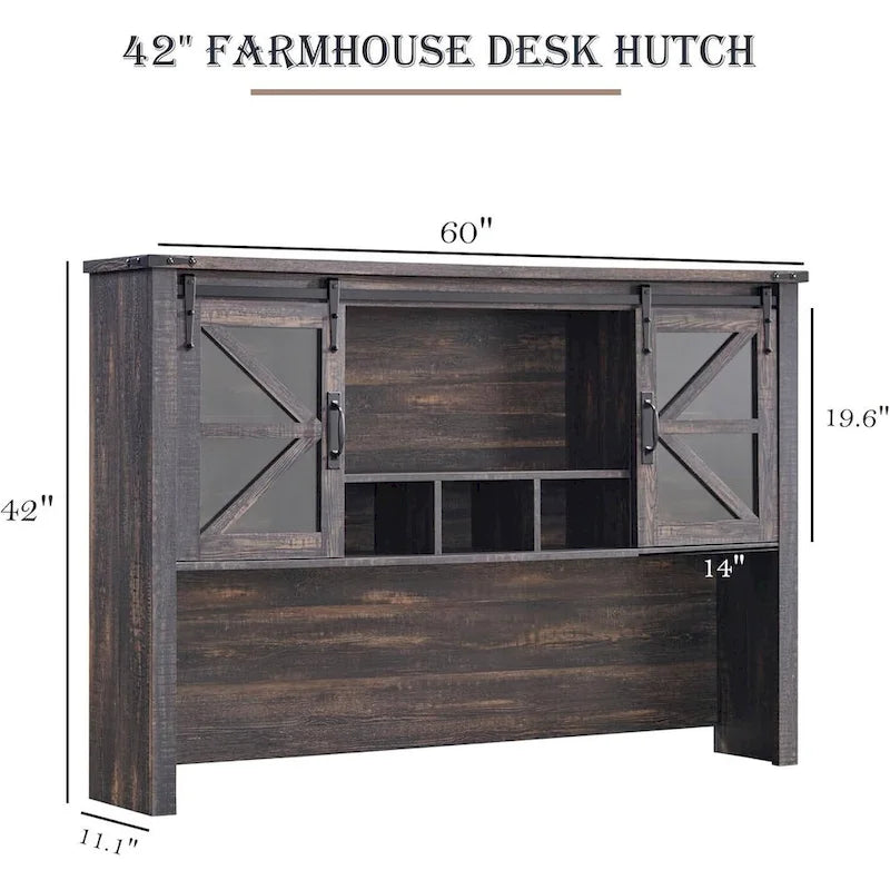 Étagère de bureau style ferme de 42 pouces