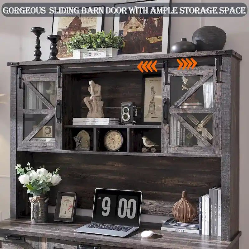 Étagère de bureau style ferme de 42 pouces