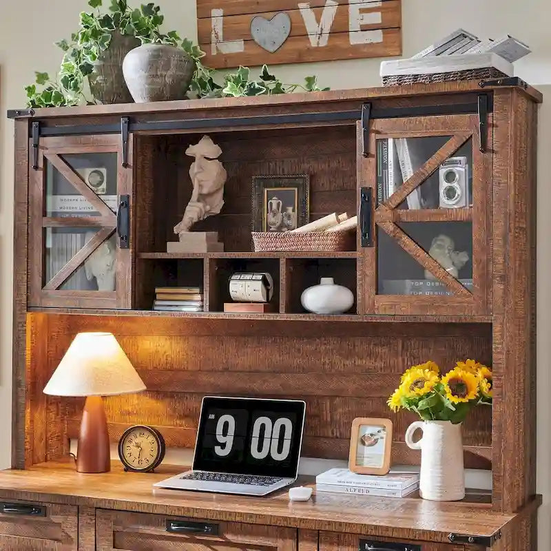 Étagère de bureau style ferme de 42 pouces