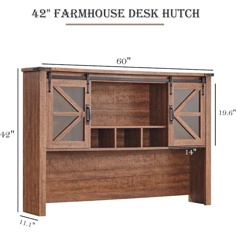 Étagère de bureau style ferme de 42 pouces