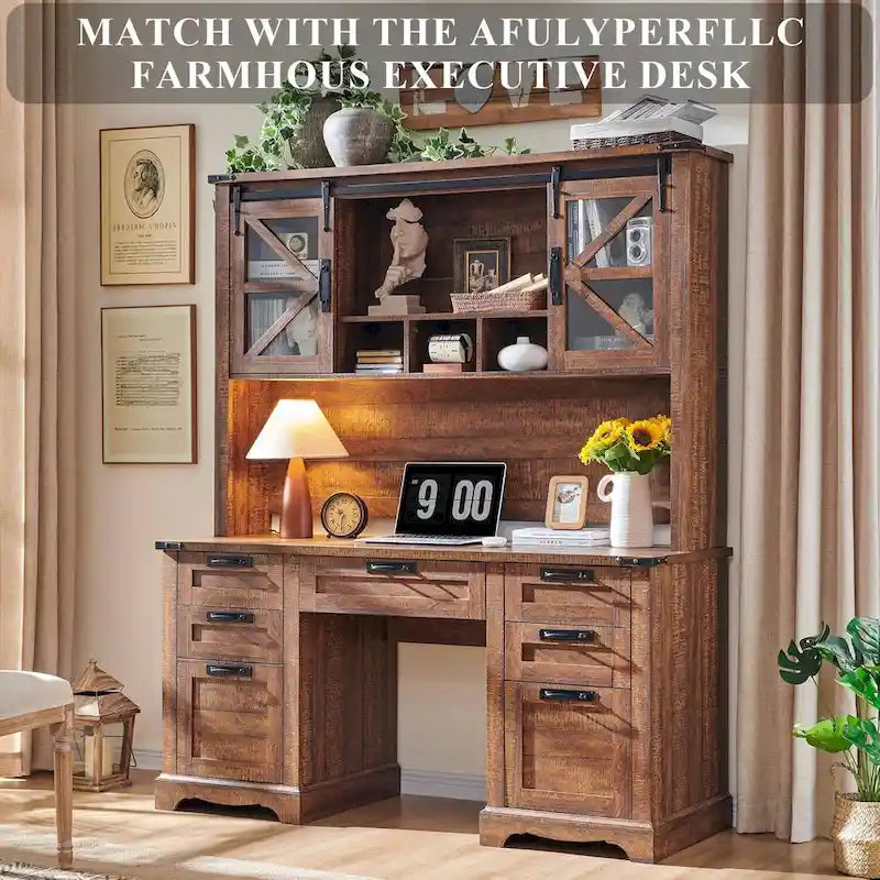 Étagère de bureau style ferme de 42 pouces
