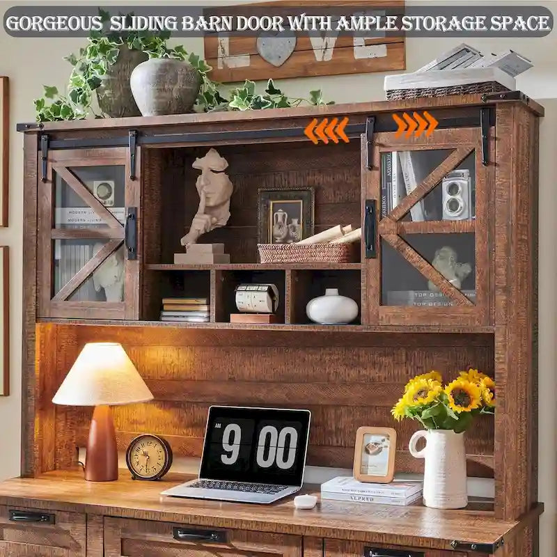 Étagère de bureau style ferme de 42 pouces