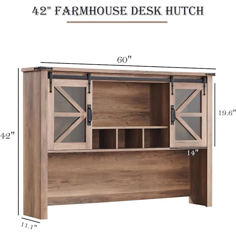 Étagère de bureau style ferme de 42 pouces