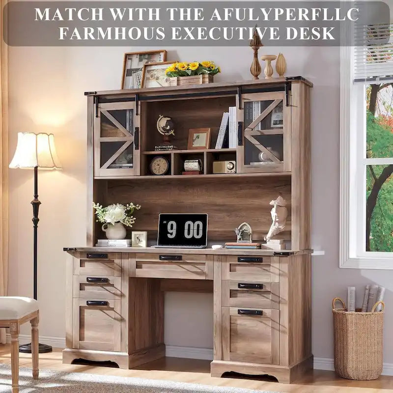 Étagère de bureau style ferme de 42 pouces