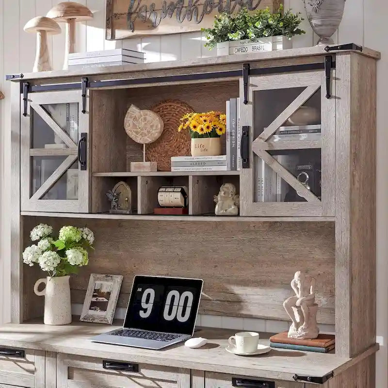 Étagère de bureau style ferme de 42 pouces
