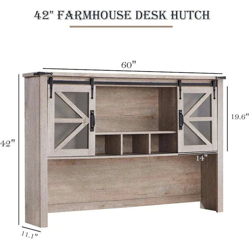 Étagère de bureau style ferme de 42 pouces