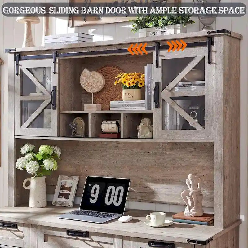 Étagère de bureau style ferme de 42 pouces