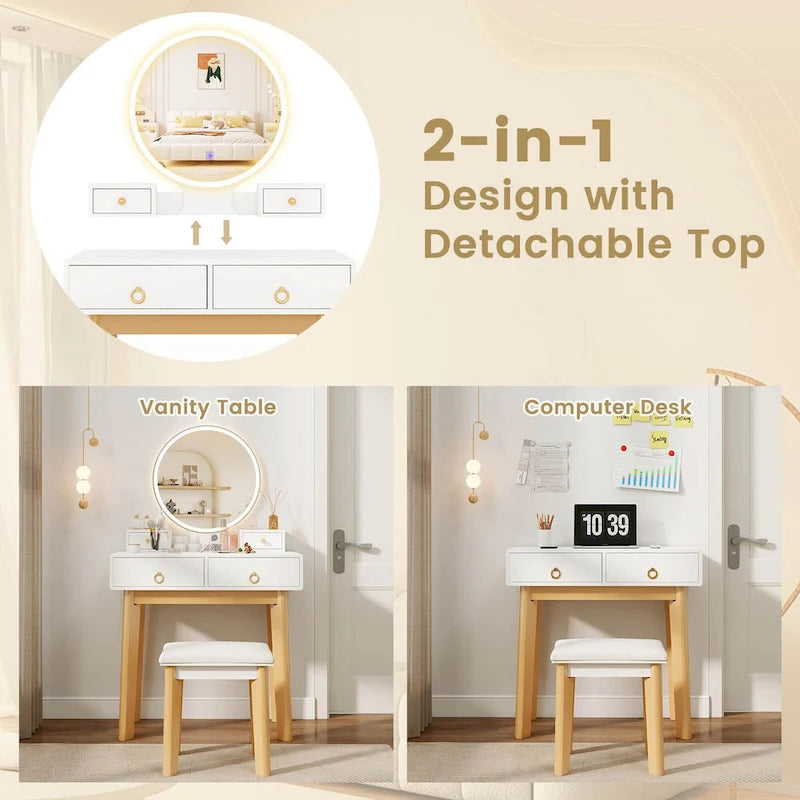 Coiffeuse — Commande tactile, 3 modes d'éclairage
