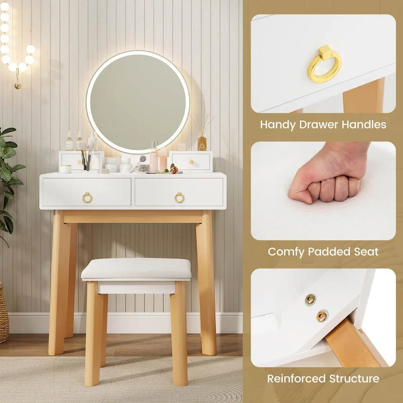 Coiffeuse — Commande tactile, 3 modes d'éclairage