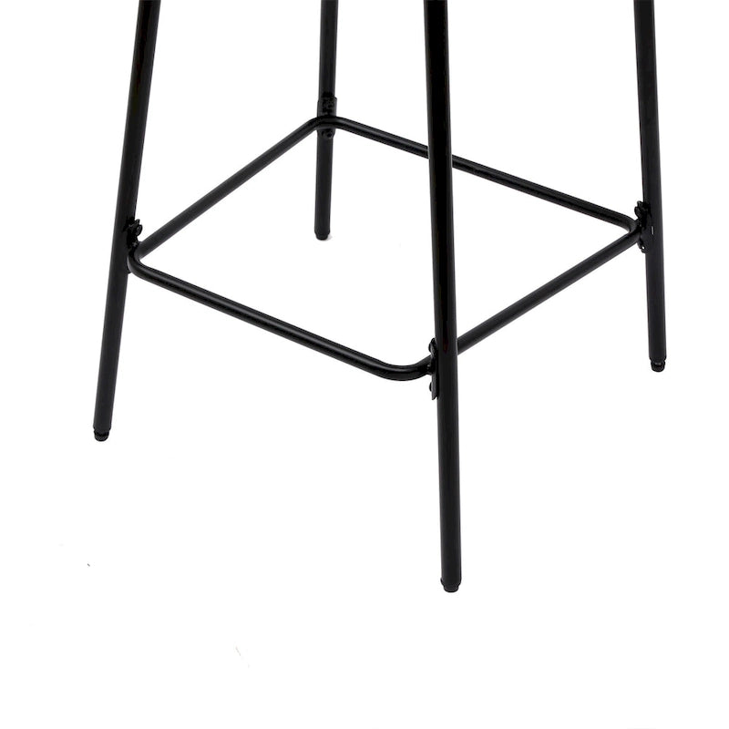 Tabourets de bar tissés à la main avec dossier, ensemble de 2 tabourets de bar ronds en corde de papier avec repose-pieds pour îlot de cuisine et salles à manger