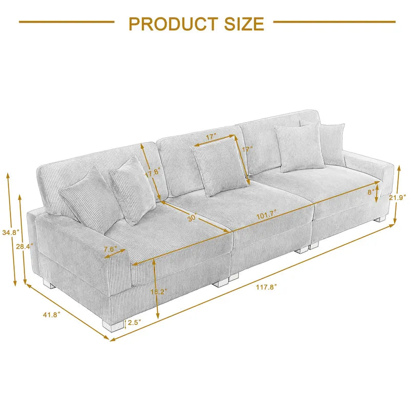 Canapé modulaire moderne surdimensionné avec coussins