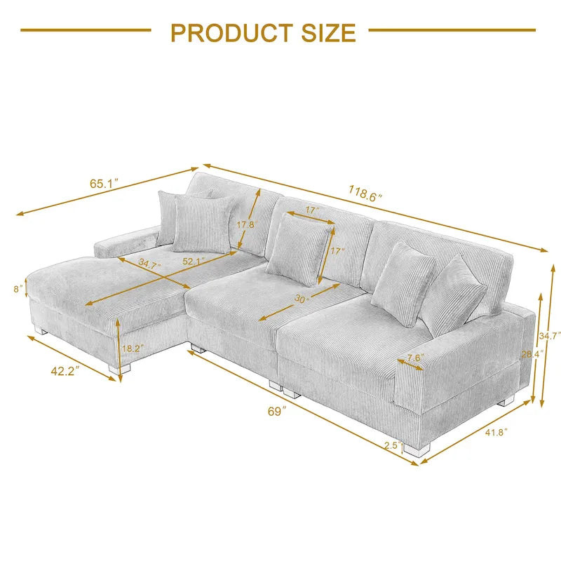Canapé modulaire moderne surdimensionné avec coussins