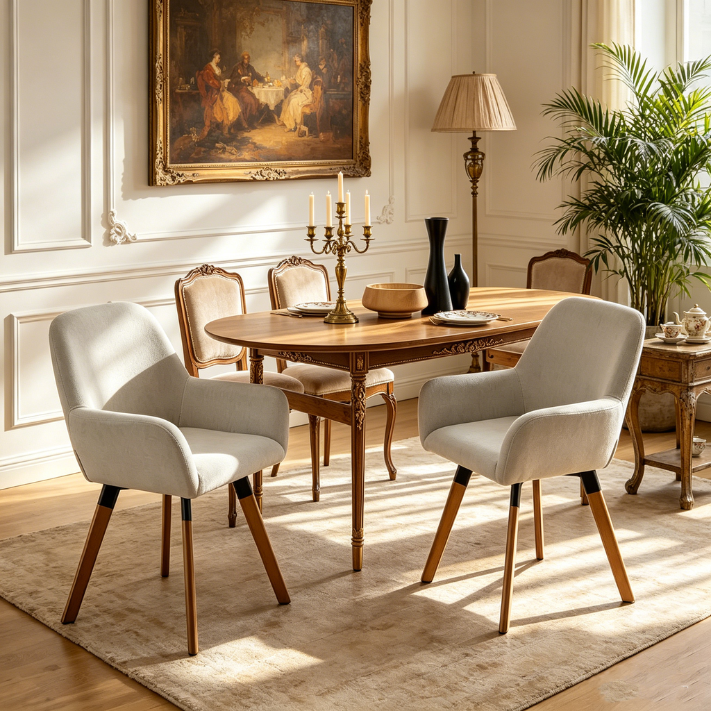 Chaises de salle à manger décoratives pivotantes (lot de 2)