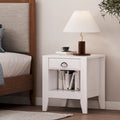 Table de chevet imitation bois, style tiroir