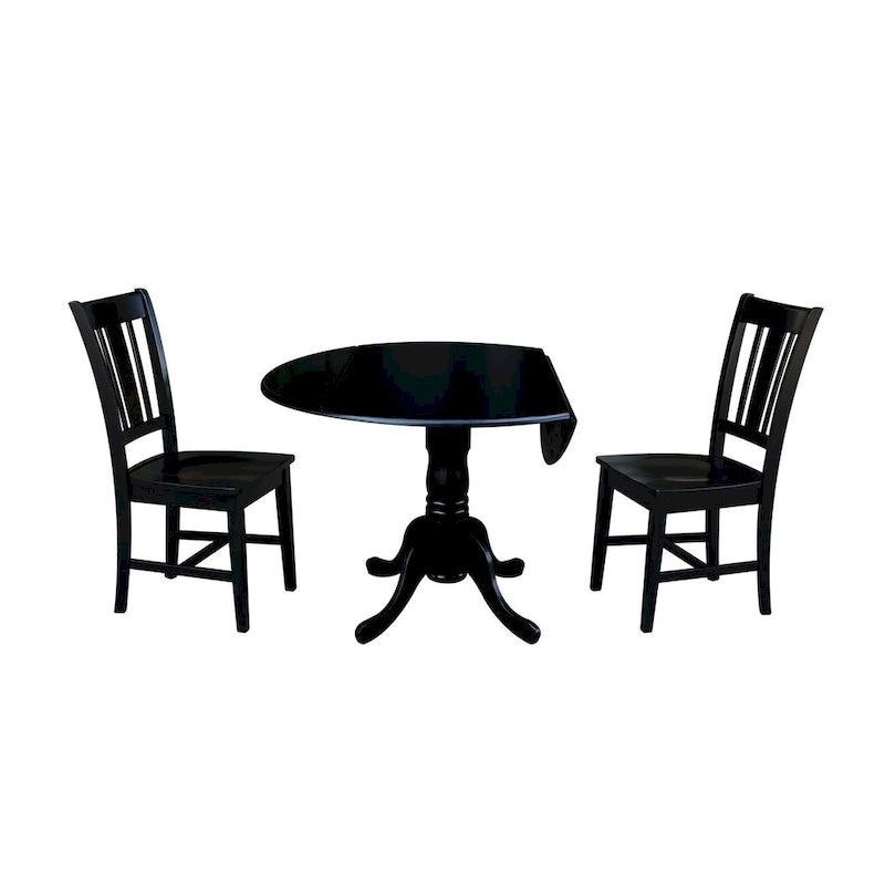 Table à manger à abattants de 42 pouces avec 2 chaises de salle à manger