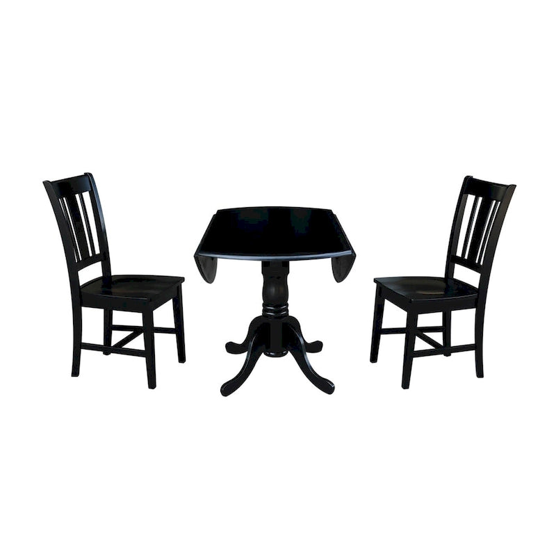 Table à manger à abattants de 42 pouces avec 2 chaises de salle à manger