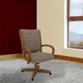 Chaise de salle à manger à roulettes (finition châtaignier)