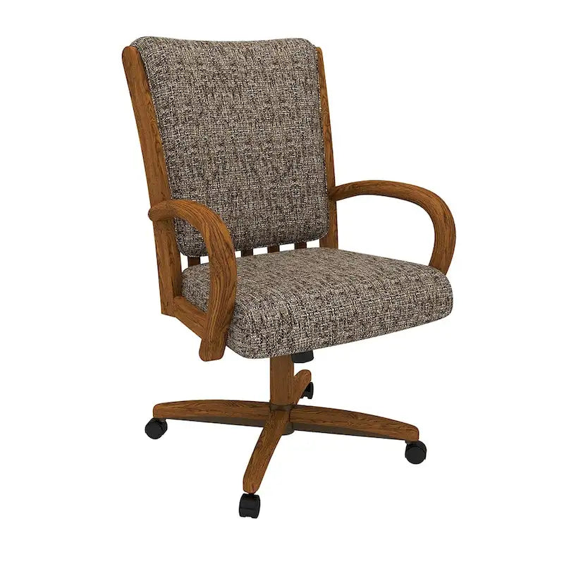 Chaise de salle à manger à roulettes (finition châtaignier)