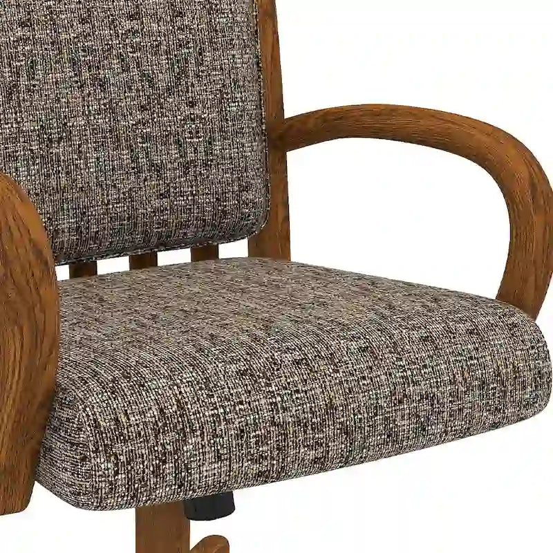 Chaise de salle à manger à roulettes (finition châtaignier)
