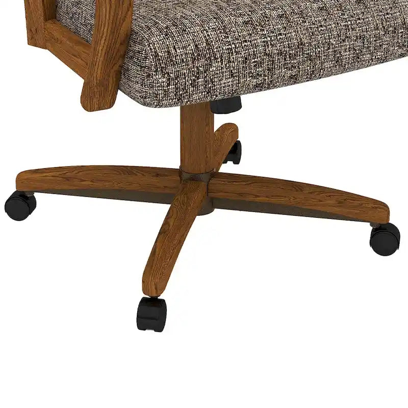 Chaise de salle à manger à roulettes (finition châtaignier)