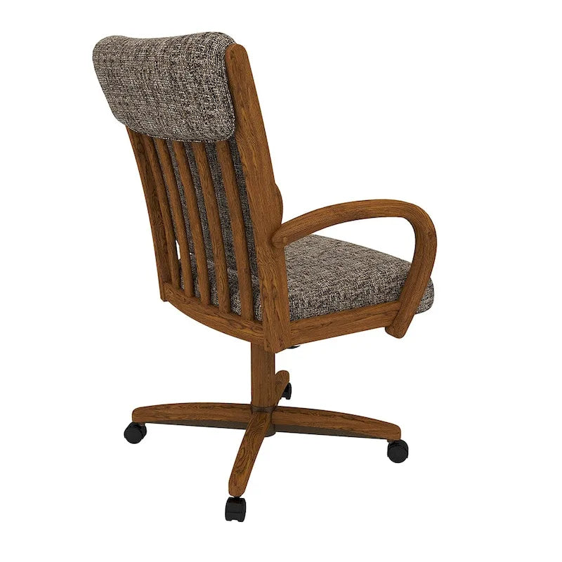 Chaise de salle à manger à roulettes (finition châtaignier)