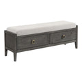 Banc de rangement pour chambre à coucher de 58 pouces de large, fini tacheté brossé