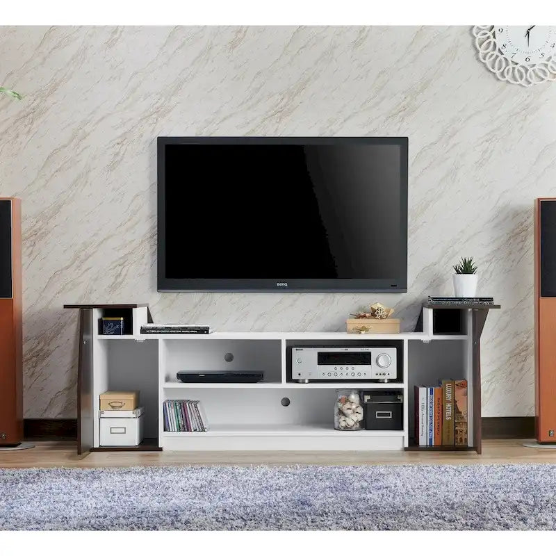 Meuble TV ouvert à 3 niveaux de style moderne de 71 pouces