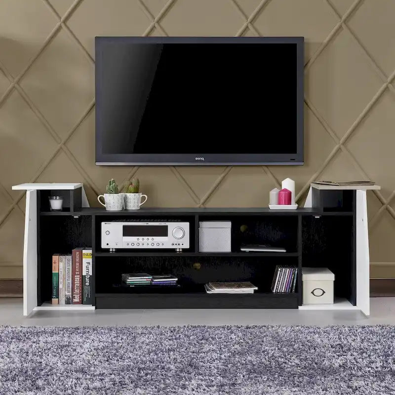 Meuble TV ouvert à 3 niveaux de style moderne de 71 pouces