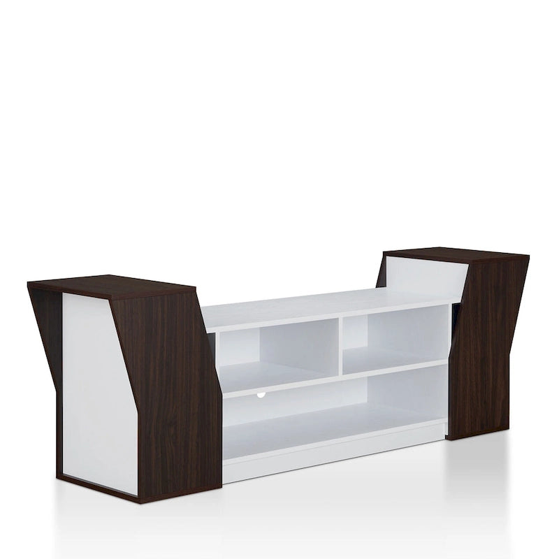 Meuble TV ouvert à 3 niveaux de style moderne de 71 pouces