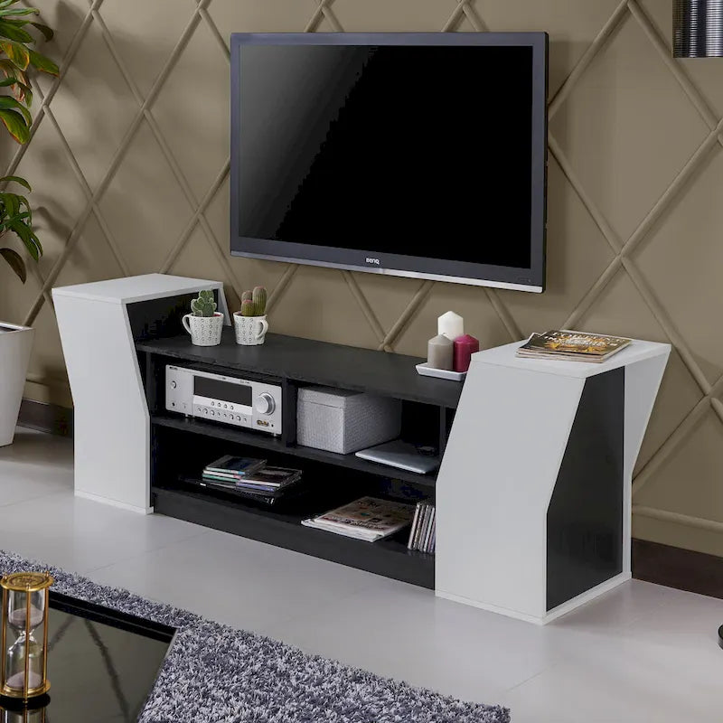 Meuble TV ouvert à 3 niveaux de style moderne de 71 pouces