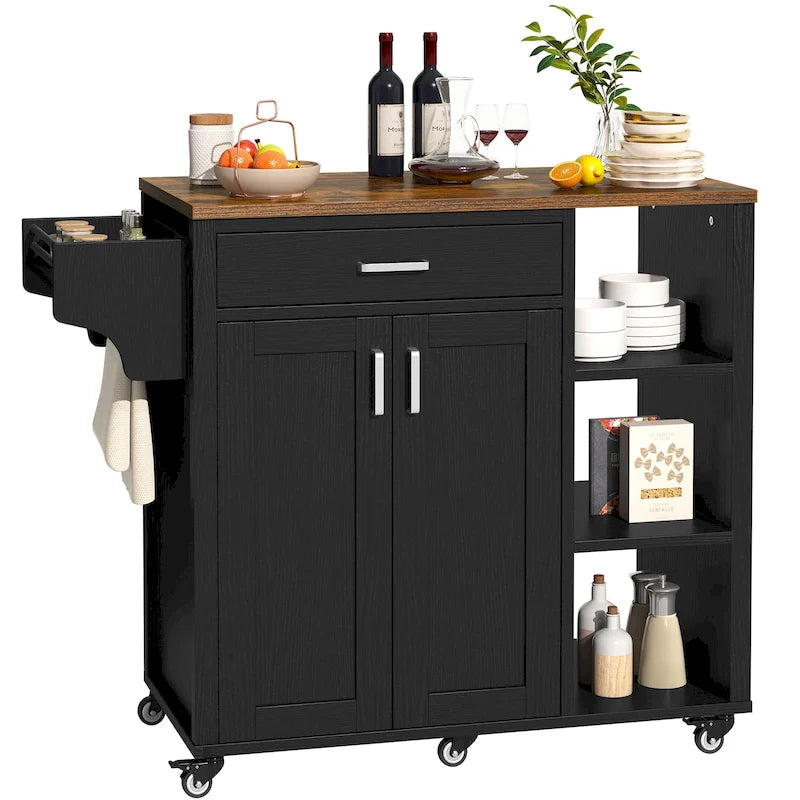 Îlot de cuisine mobile — Meuble de rangement à roulettes