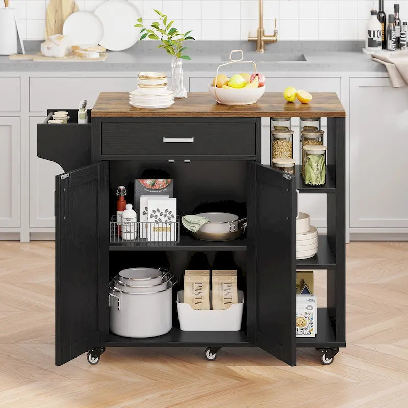 Îlot de cuisine mobile — Meuble de rangement à roulettes