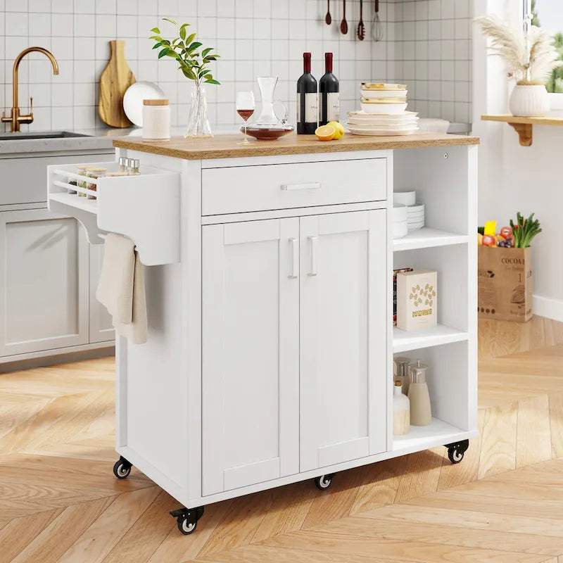 Îlot de cuisine mobile — Meuble de rangement à roulettes
