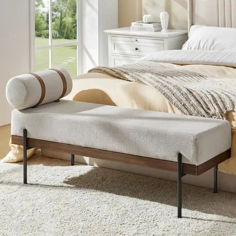 Banc d'entrée avec coussins amovibles