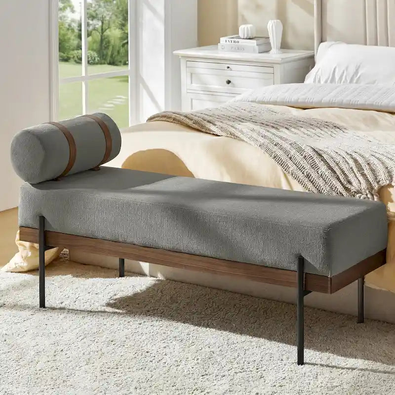 Banc d'entrée avec coussins amovibles