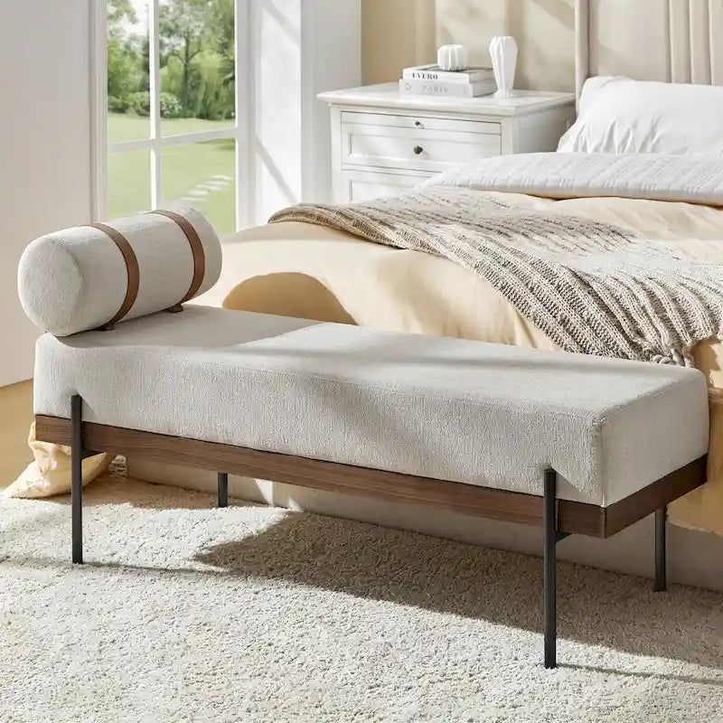 Banc d'entrée avec coussins amovibles