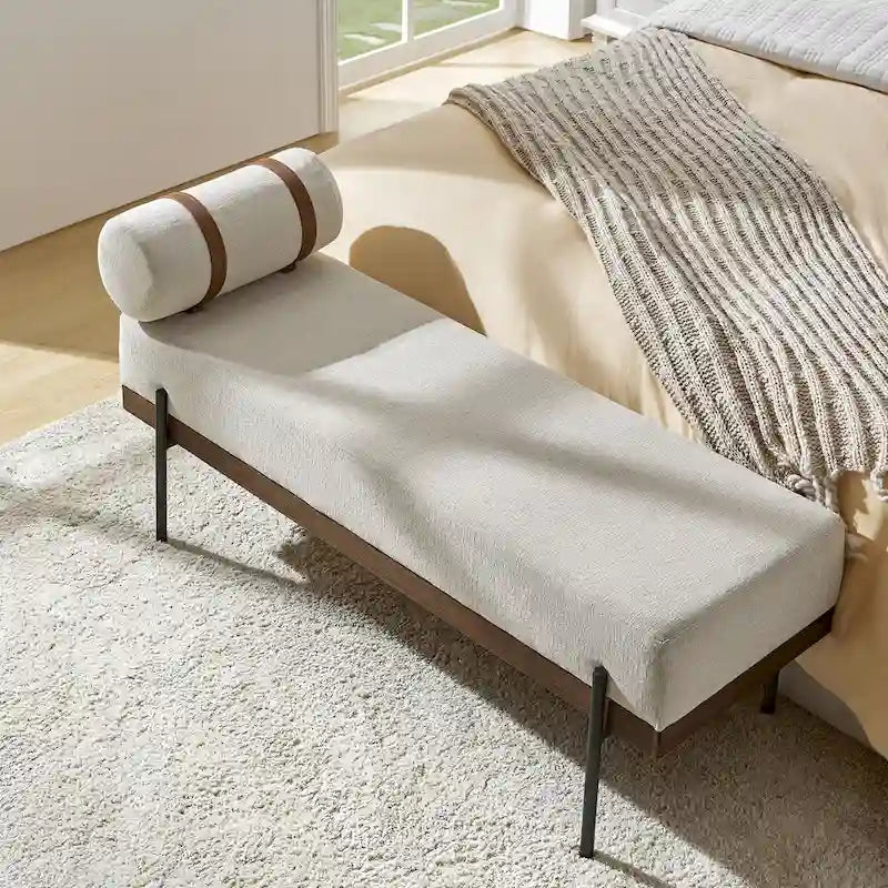 Banc d'entrée avec coussins amovibles