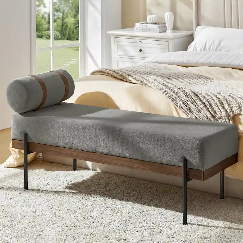 Banc d'entrée avec coussins amovibles