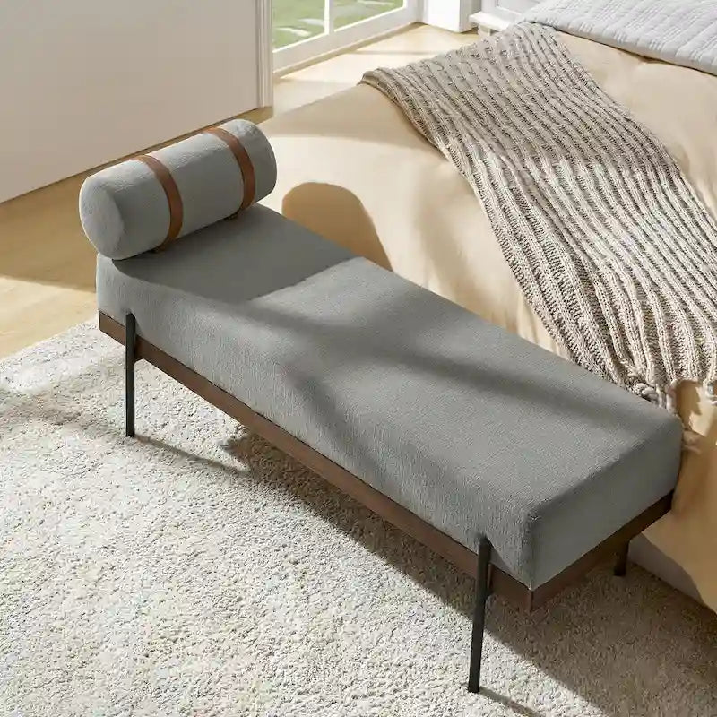 Banc d'entrée avec coussins amovibles
