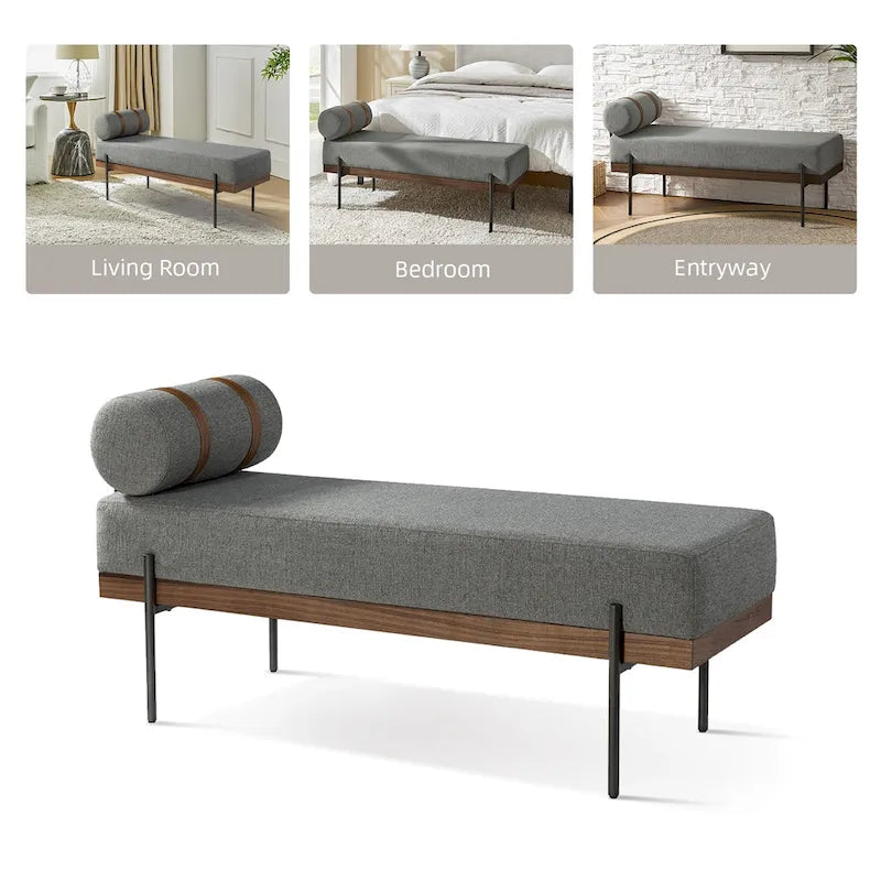 Banc d'entrée avec coussins amovibles