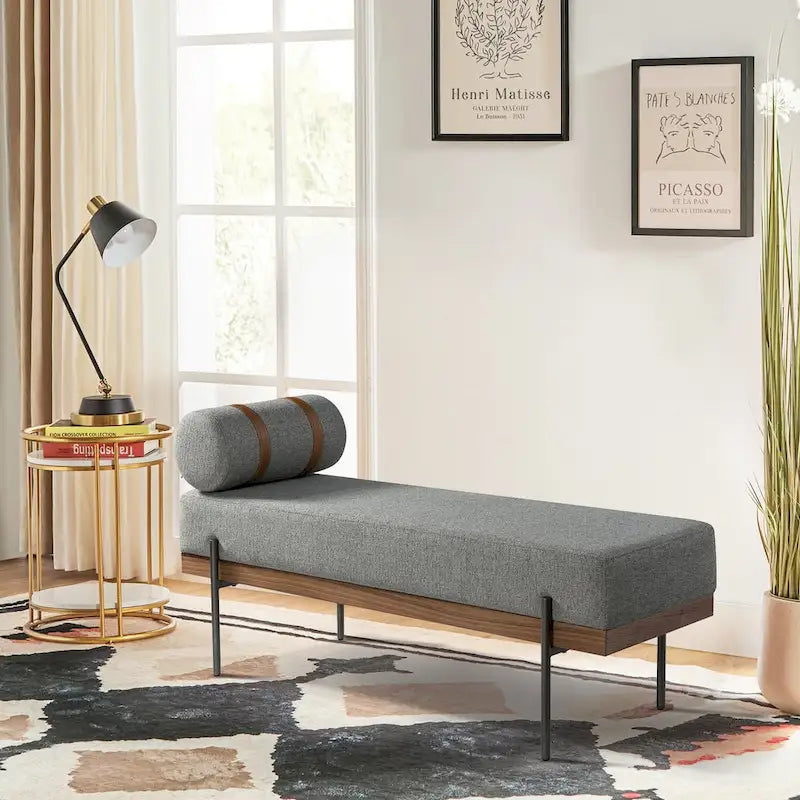 Banc d'entrée avec coussins amovibles