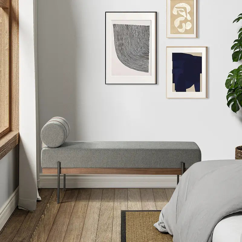 Banc d'entrée avec coussins amovibles