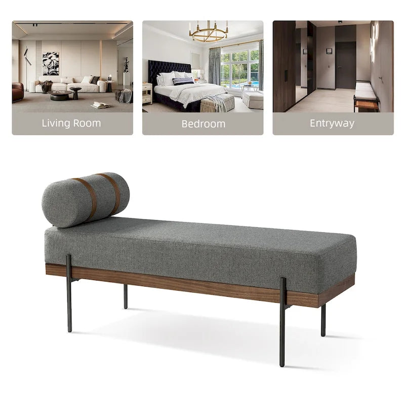 Banc d'entrée avec coussins amovibles