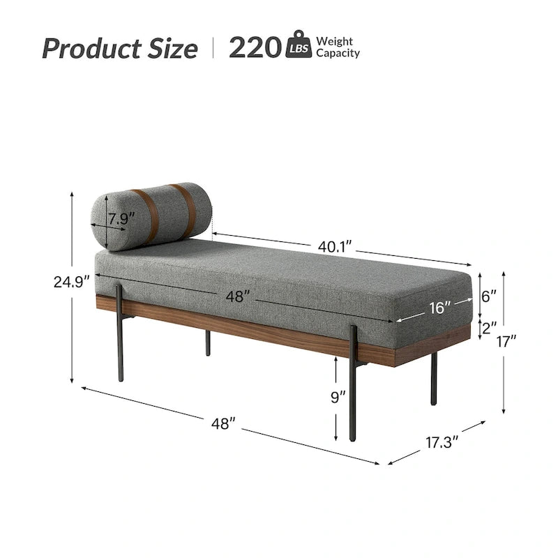 Banc d'entrée avec coussins amovibles