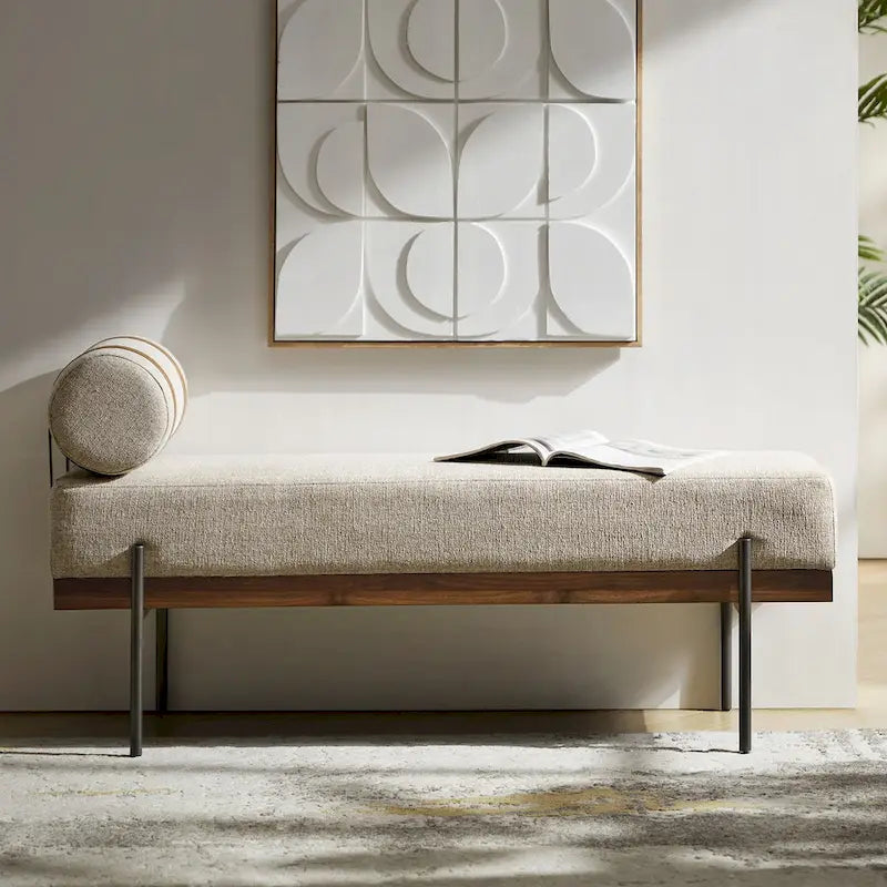 Banc d'entrée avec coussins amovibles