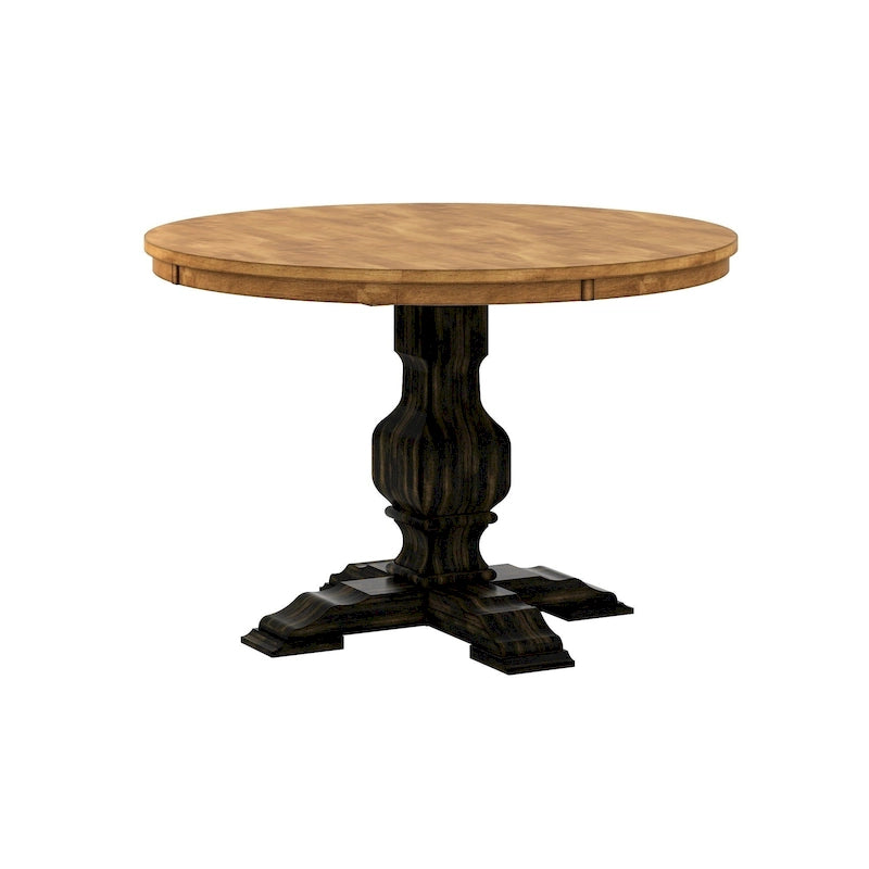 Table à manger ronde bicolore