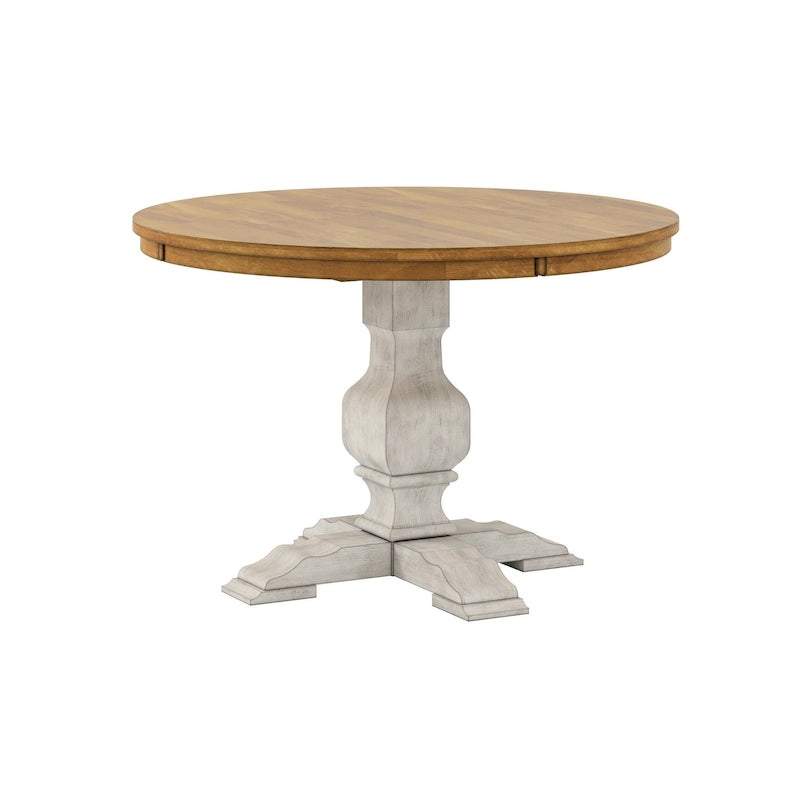 Table à manger ronde bicolore
