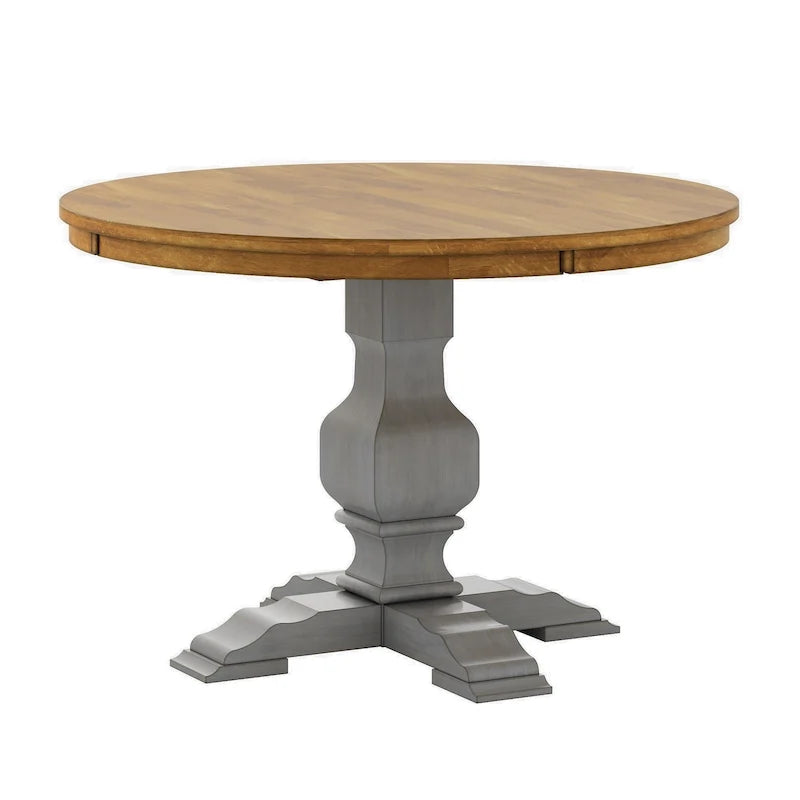Table à manger ronde bicolore